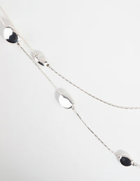 Silver Long Layered Station Necklace - link has visual effect only