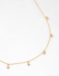 Gold Plated Mini Diamante Necklace - link has visual effect only