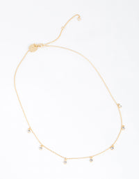 Gold Plated Mini Diamante Necklace - link has visual effect only