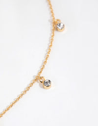 Gold Plated Mini Diamante Necklace - link has visual effect only