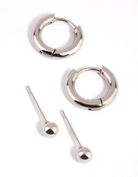 Surgical Steel Stud & Huggie Earring Set - link has visual effect only