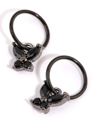 Matte Black Butterfly Sleeper Earrings - link has visual effect only