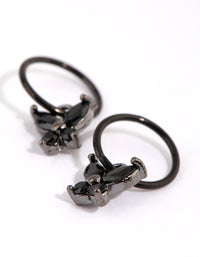 Matte Black Butterfly Sleeper Earrings - link has visual effect only