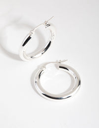 Silver Plated Thin Hoop Earrings - link has visual effect only