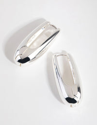 Silver Plated Oval Drop Earrings - link has visual effect only