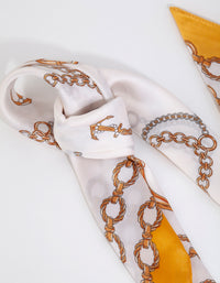 Yellow Vintage Chain Bandana Hair Scarf - link has visual effect only