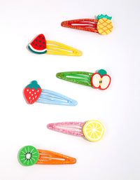 Kids Matte Multicoloured Fruit Salad Snap Clips - link has visual effect only