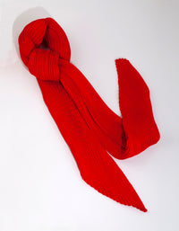 Red Short Pleated Fabric Bandana Hair Scarf - link has visual effect only