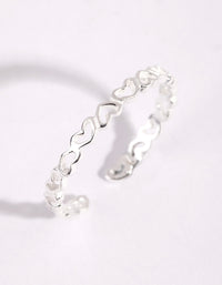 Sterling Silver Heart Band Ring - link has visual effect only