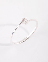 Sterling Silver Cubic Zirconia Ring - link has visual effect only