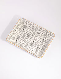 Rectangular Geometric Ceramic Trinket Tray - link has visual effect only