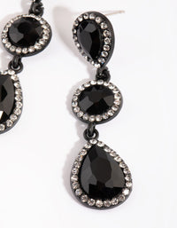 Matte Black Teardrop Diamante Earrings - link has visual effect only