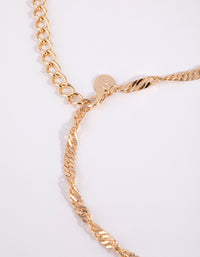 Gold Twisted Waist Chain - link has visual effect only