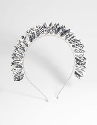 Silver Fanned Leaf Alice Band - link has visual effect only