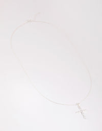 Sterling Silver Cubic Zirconia Cross Necklace - link has visual effect only