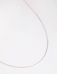 Silver Plated Long Box Chain Necklace - link has visual effect only