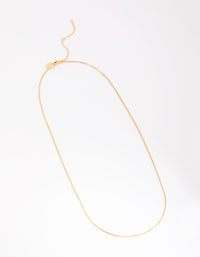 Gold Plated Long Box Chain Necklace - link has visual effect only