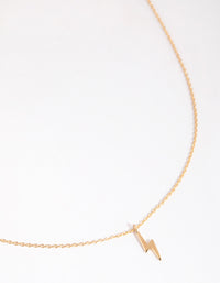 Gold Plated Sterling Silver Lightning Bolt Necklace - link has visual effect only