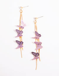 Lilac Butterfly Drop Earrings - link has visual effect only