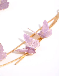 Lilac Butterfly Drop Earrings - link has visual effect only