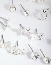 Silver Pearl Mixed Stud Earring 12-Pack - link has visual effect only