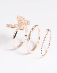 Rose Gold Butterfly Ring Pack - link has visual effect only