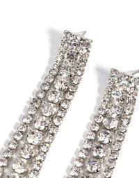 Rhodium Diamante Drop Earrings - link has visual effect only