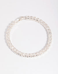 Silver Cubic Zirconia Cup Chain Bracelet - link has visual effect only