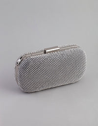 Silver Diamante Rounded Rectangular Clutch - link has visual effect only