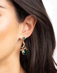 Gold Snake Drop Earrings - link has visual effect only