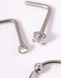 Titanium Diamante Nose Stud Pack - link has visual effect only