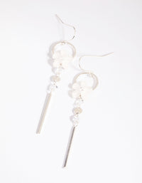 Silver Flower Drop Earrings - link has visual effect only