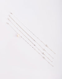 Silver Pearl Bracelet & Anklet Set - link has visual effect only