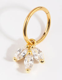 Gold Plated Titanium Marquise Cubic Zirconia Belly Ring - link has visual effect only