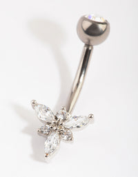 Titanium Diamante Belly Bar - link has visual effect only