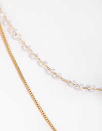 Gold Plated Necklace with Clear Stones - link has visual effect only