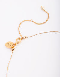 Gold Plated Charm Necklace with Freshwater Pearls - link has visual effect only