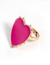 Hot Pink Statement Heart Ring - link has visual effect only