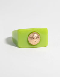 90s Green & Gold Plastic Ring - link has visual effect only