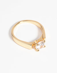 Gold Plated Ring with Cubic Zirconia - link has visual effect only