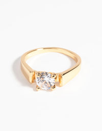 Gold Plated Ring with Cubic Zirconia - link has visual effect only