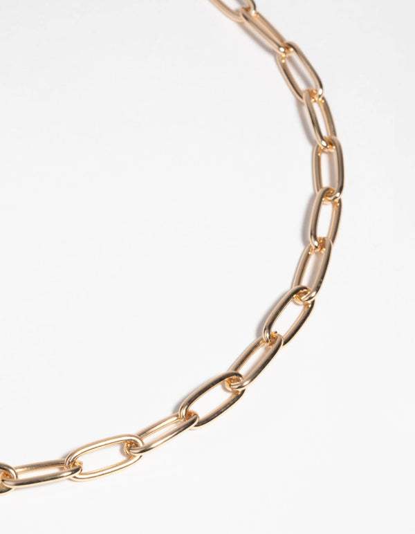 Gold Wide Chain Necklace