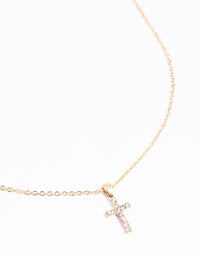 Gold Diamante Cross Necklace - link has visual effect only