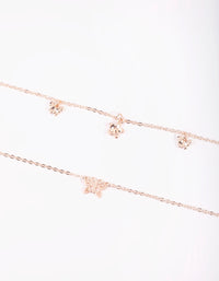 Rose Gold Butterfly Bracelet Set - link has visual effect only