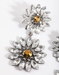 Gunmetal Sunflower Drop Earrings - link has visual effect only