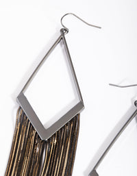 Gunmetal Snake Chain Drop Earrings - link has visual effect only