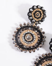 Black Beaded Drop Earrings - link has visual effect only