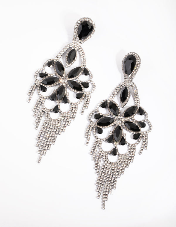 Gunmetal Statement Drop Earrings