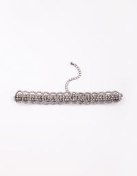 Gunmetal Diamante Choker - link has visual effect only