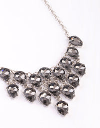 Gunmetal Diamante Statement Necklace - link has visual effect only